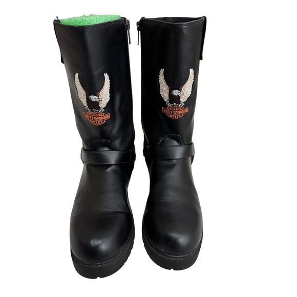 Harley Davidson Boots Zip Up Faux Leather. NICE SZ 7 (big Kid) - Picture 1 of 7